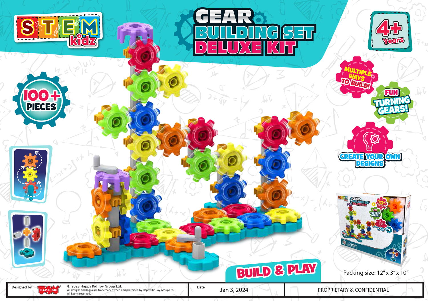 JUCĂRII - Set de constructie cu rotite Deluxe (100 piese)