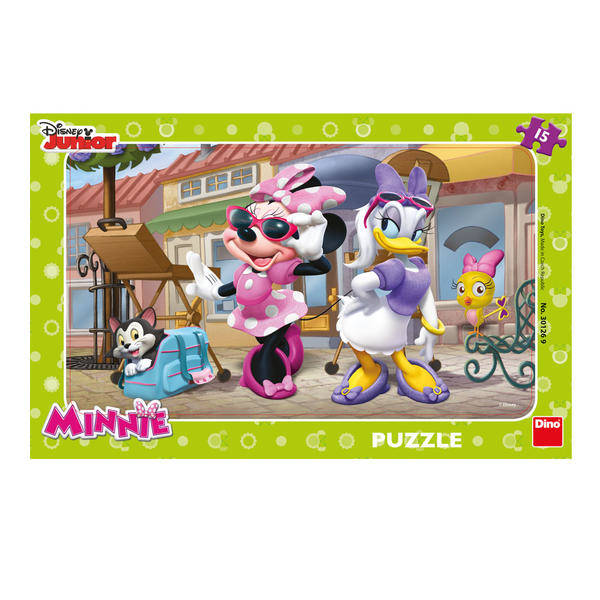 Puzzle-uri clasice - Puzzle - Minnie si Daisy la plimbare (15 piese)