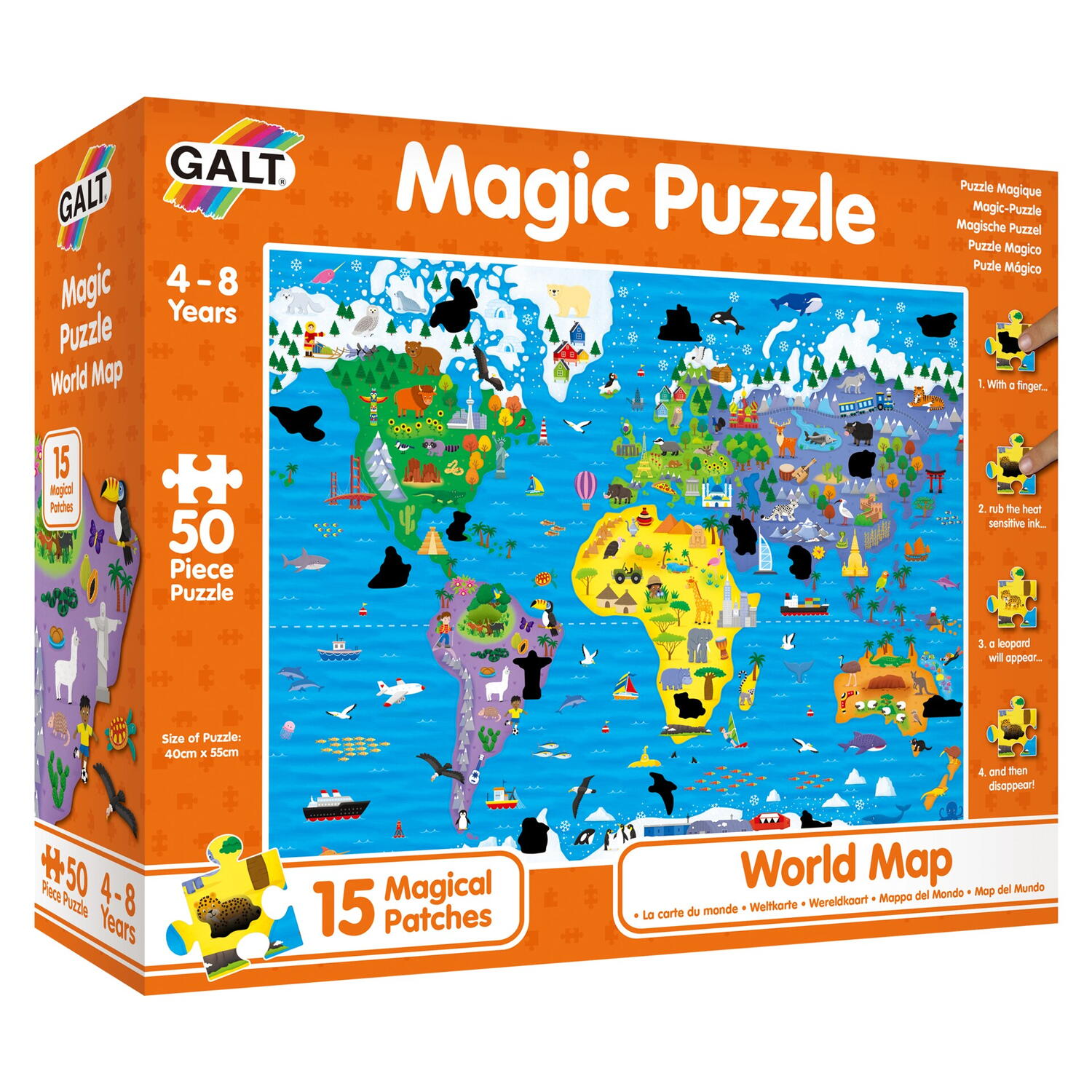Puzzle-uri clasice - Magic Puzzle - Harta lumii ( 50 piese)