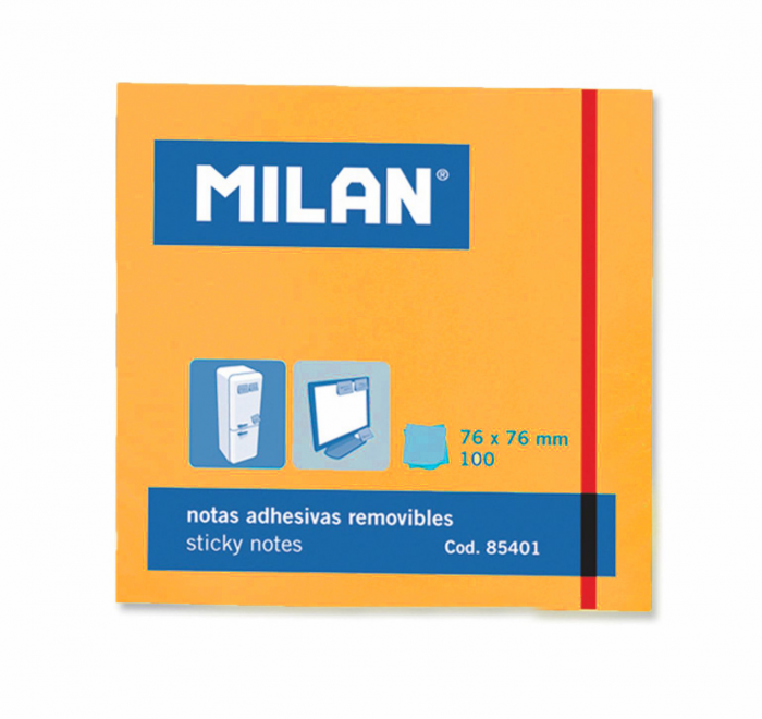 BLOC NOTES ADEZIV 76X76 NEON PORTOCALIU 85435 [1]