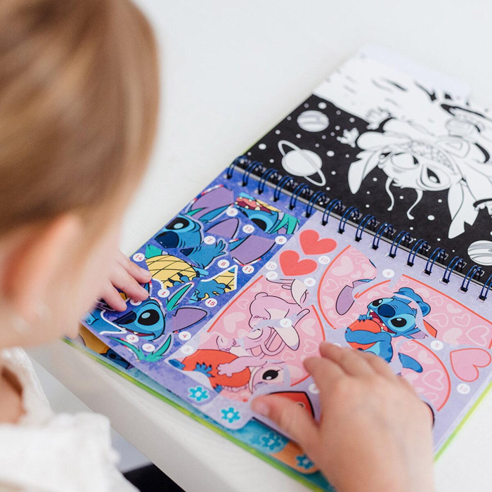 Carte de colorat & abtibilduri cu numere - Stitch [6]