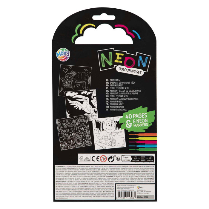 Carte de colorat cu carioci neon - Animalute [2]