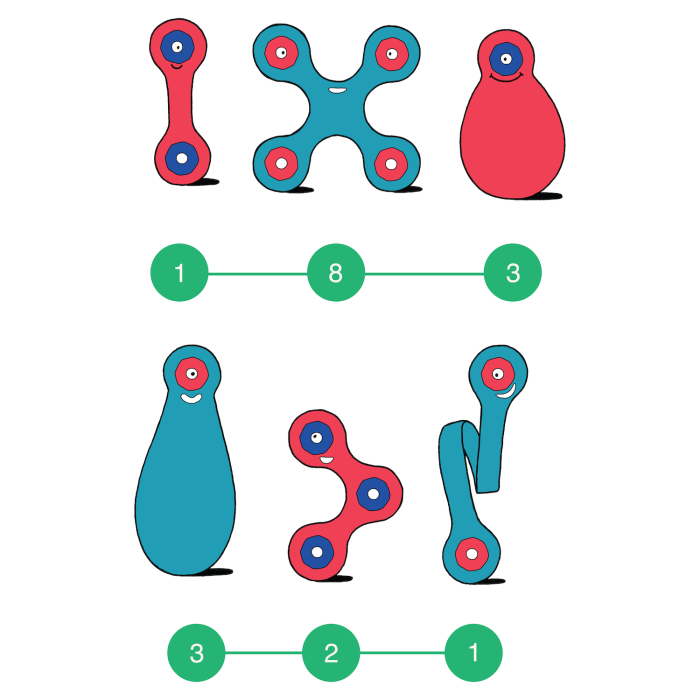 Clixo® joc magnetic de construit - Itsy Flamingo & Turcoaz (18 piese) [8]