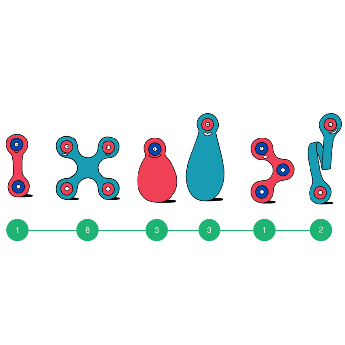 Clixo® joc magnetic de construit - Itsy Flamingo & Turcoaz (18 piese) [7]