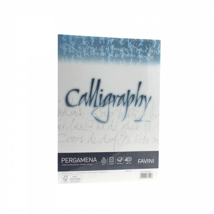 HARTIE CALIGRAFICA 90G/MP A4 50COLI ALB FAVINI PERGAMENA A690204 [1]