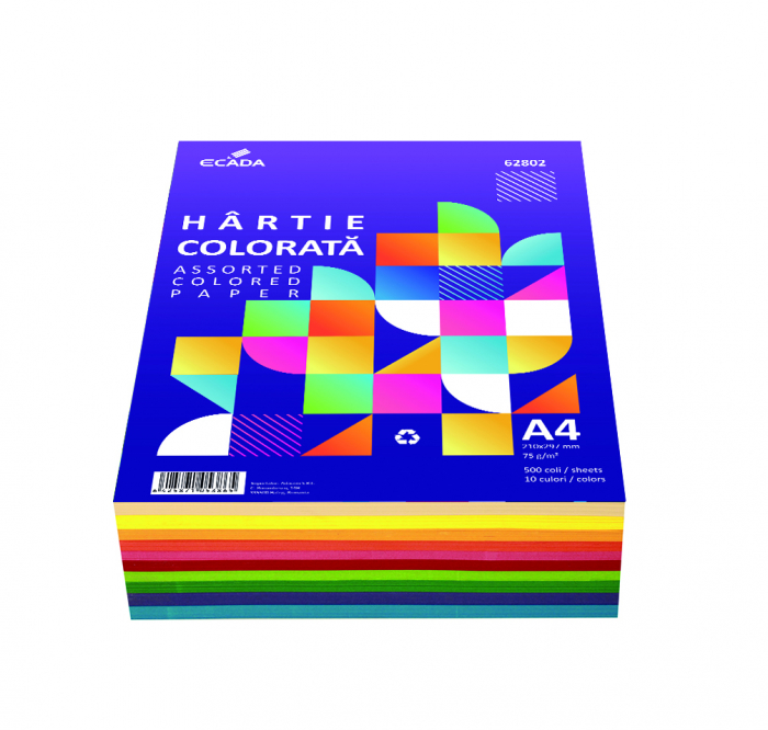 HARTIE COLORATA 75G/MP A4 500COLI 10 CUL. ECADA 62802 [1]
