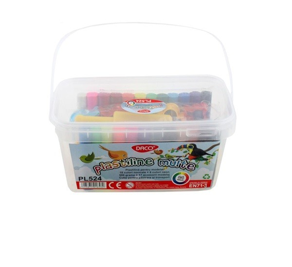 PLASTILINA 24C 17ACCESORII 500G DACO PLASTILINE MULTE PL524 [1]