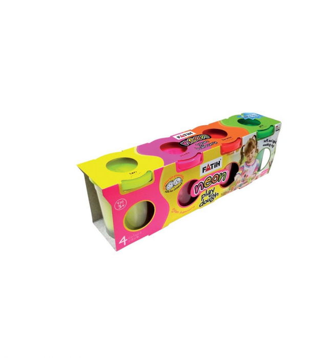 PLASTILINA USOARA MODELING DOUGH NEON 4X130G FATIH 50065 [1]