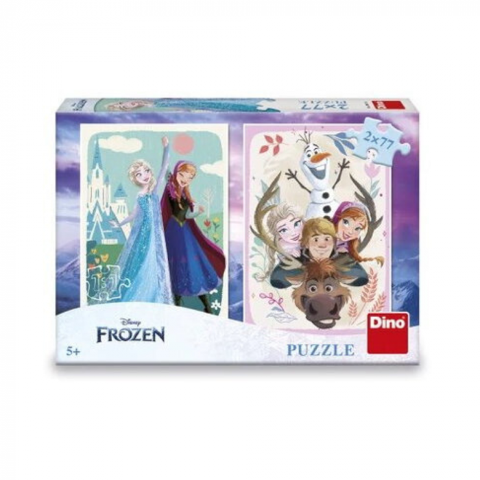 Puzzle 2 in 1 - Anna si Elsa (2 x 77 piese) [1]