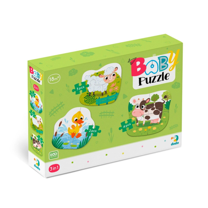 Puzzle 3 in 1  - Animalutele de la ferma (2,3,4 piese) [1]
