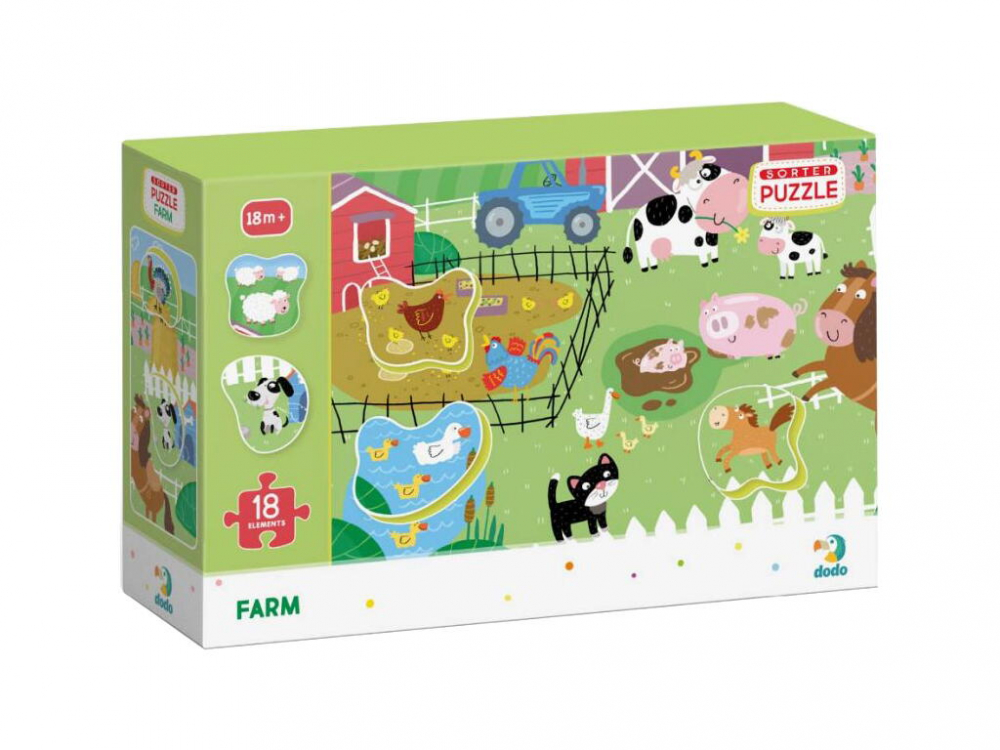 Puzzle cu surprize - La ferma (18 piese) [2]