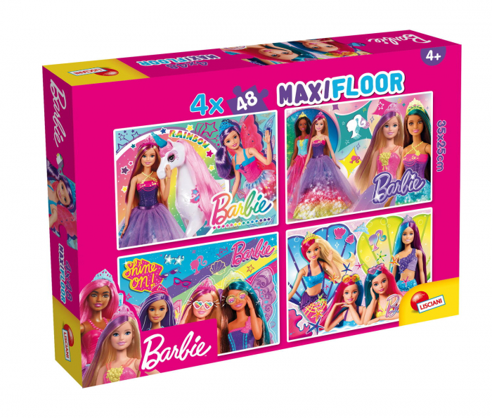 Puzzle de colorat maxi - Barbie (4 x 48 de piese) [1]
