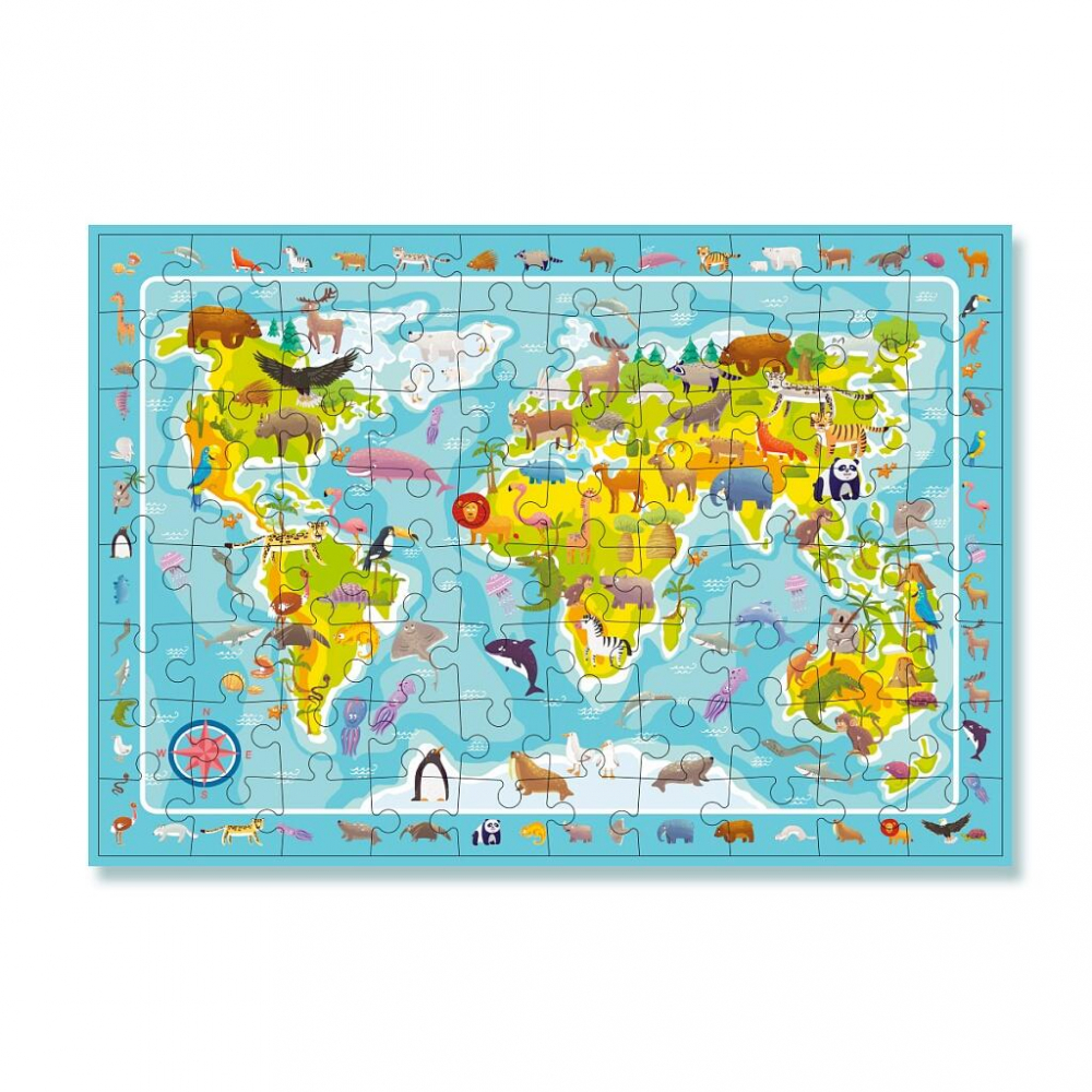 Puzzle - Harta animalelor lumii (80 piese) [1]