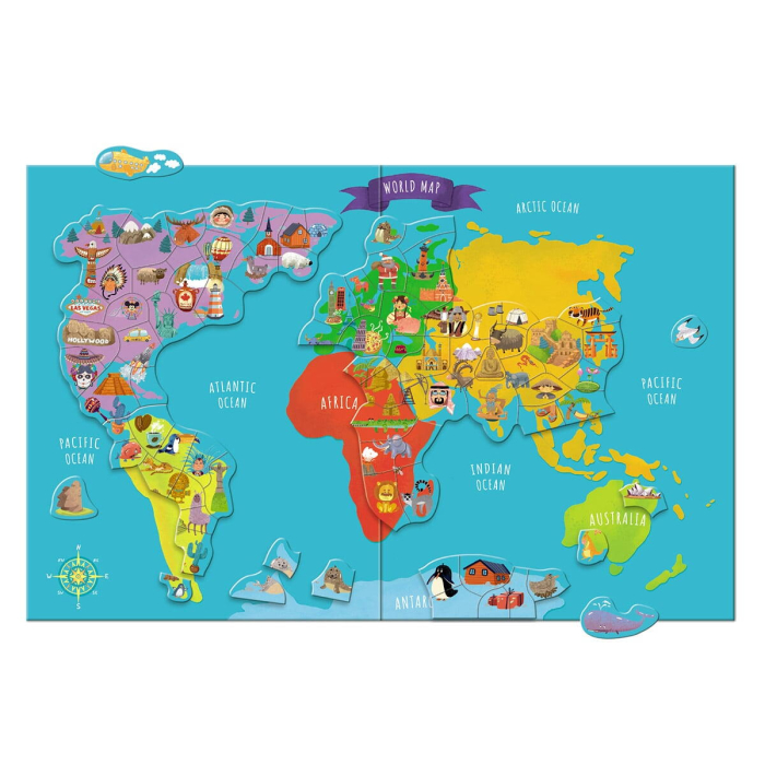 Puzzle magnetic - Harta lumii (118 piese) [3]