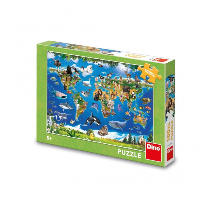 Puzzle XL - Harta animalelor (100 piese) [3]