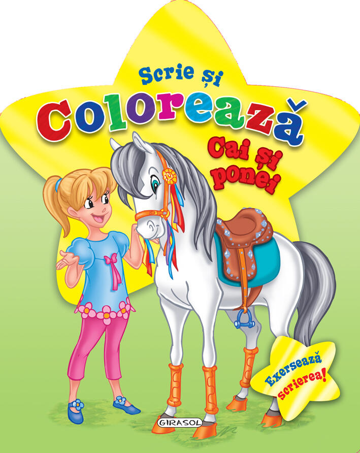 Scrie si coloreaza cai si ponei (verde) [1]