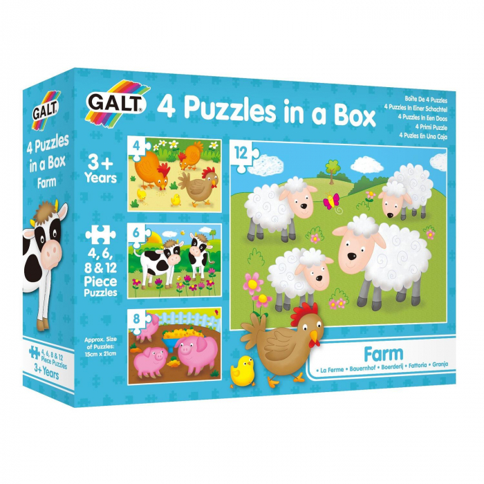 Set 4 puzzle-uri Animale de la ferma (4, 6, 8, 12 piese) [4]