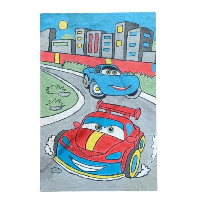 Tablou pictura pe numere - Cursa masinutelor [4]