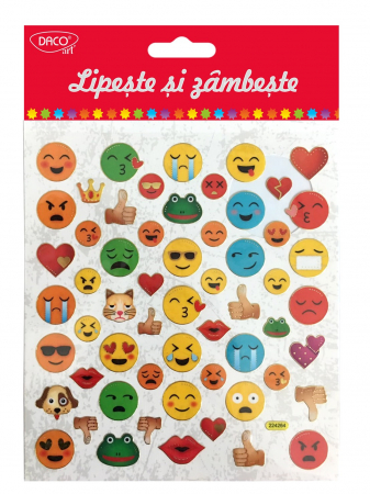 Abtibilduri - ABTIBILD - AB025 SMILEY FACE LIPESTE SI ZAMBESTE DACO
