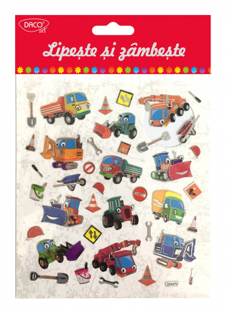 Abtibilduri - ABTIBILD - AB027 MASINI SI SCULE LIPESTE SI ZAMBESTE DACO