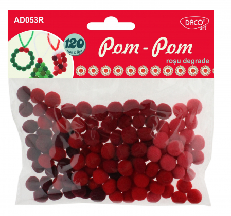 Accesorii dantela - ACCESORII CRAFT - AD053 ROSU POM POM DEGRADE