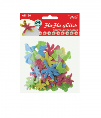 Accesorii spuma - ACCESORII CRAFT - AD190 FLU-FLU GLITTER SPUMA AA DACO