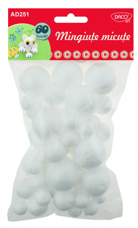 Crăciun - ACCESORII CRAFT - AD251 MINGIUTE MICUTE POLISTIREN DACO
