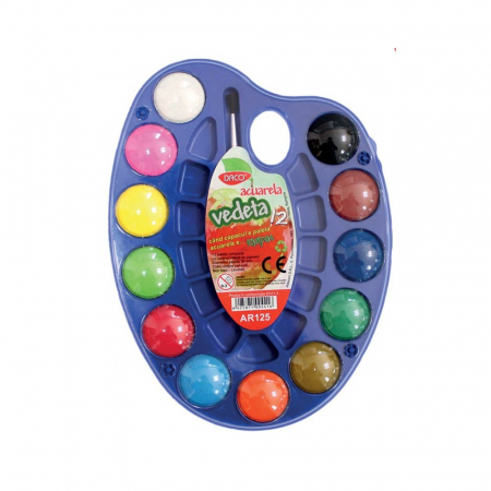 Acuarele , culori - ACUARELE PALETA 12 CULORI VEDETA DACO AR125