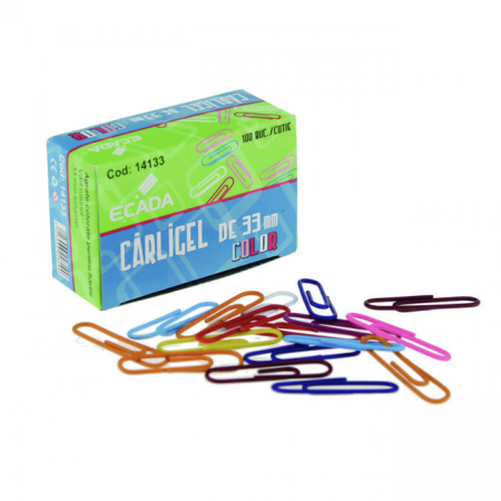 Accesorii birou - AGRAFE HARTIE 33 MM COLOR ECADA 14133