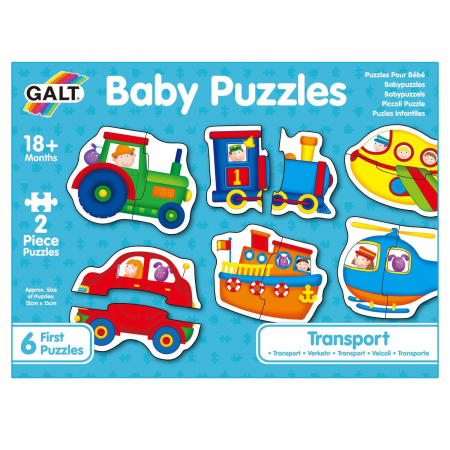 Puzzle-uri clasice - Baby Puzzles: Set de 6 puzzle-uri Transport (2 piese)