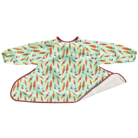 Accesorii hranire bebelusi - Baveta cu maneci lungi - Ridichi si morcovei