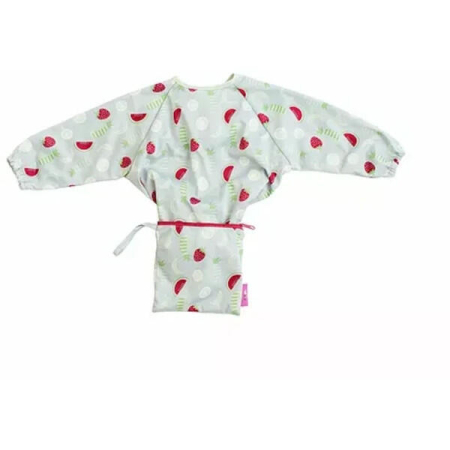 Accesorii hranire bebelusi - Baveta cu maneci si ventuze - Fructe