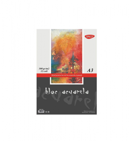 Bloc desen - BLOC A3 ACUARELA 300GR  12 FILE DACO BD330