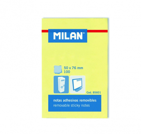 PAPETĂRIE - BLOC NOTES ADEZIV 50X76 GALBEN PAL 85601