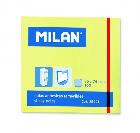 PAPETĂRIE - BLOC NOTES ADEZIV 76X76 GALBEN PAL 85401