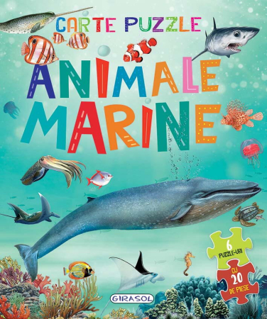 Carti pentru copii - Carte cu 6 puzzle-uri - Animale marine