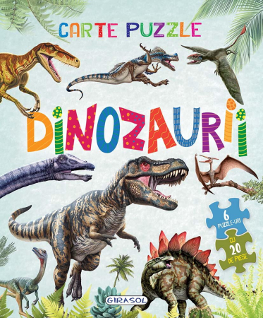 Carti pentru copii - Carte cu 6 puzzle-uri - Dinozaurii