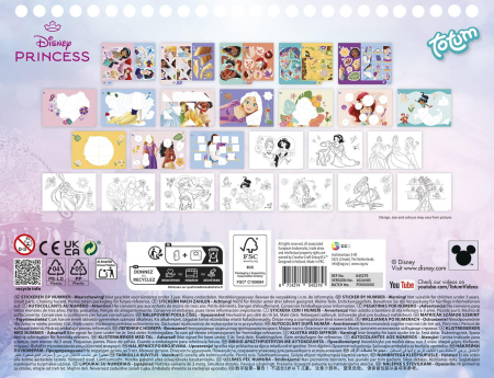 Carte de colorat & abtibilduri cu numere - Disney Princess [2]
