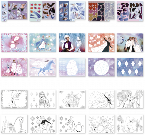 Carte de colorat & abtibilduri cu numere - Frozen [2]