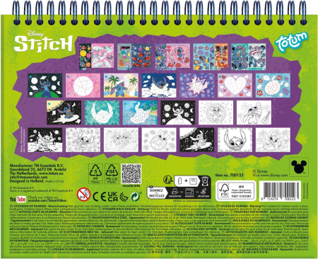 Carte de colorat & abtibilduri cu numere - Stitch [6]