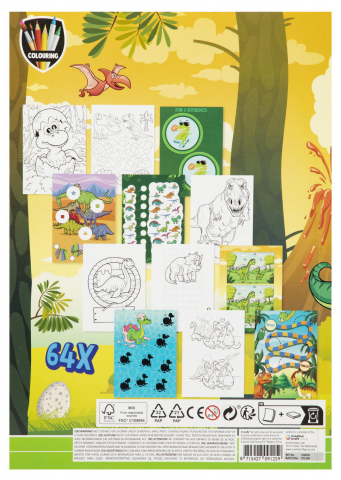 Carte de colorat cu activitati - Dinozaur [2]