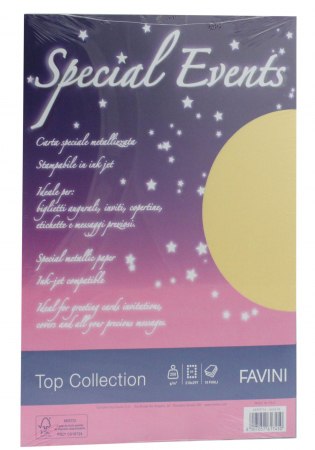 PAPETĂRIE - CARTON METALIZAT 250G/MP A4 10COLI AU SPECIAL EVENTS FAVINI A69H174