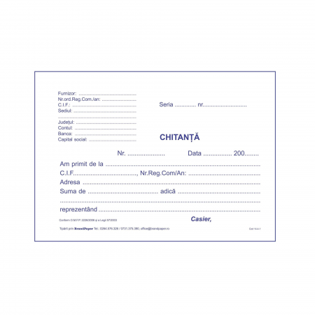 PAPETĂRIE - CHITANTIER A6 3EX 150F NEP L03448