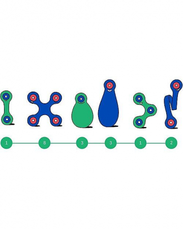 Clixo® joc magnetic de construit - Itsy Albastru & Verde (18 piese) [5]