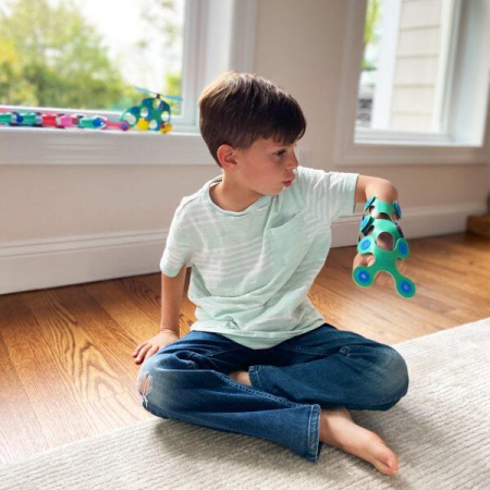 Clixo® joc magnetic de construit - Itsy Albastru & Verde (18 piese) [3]