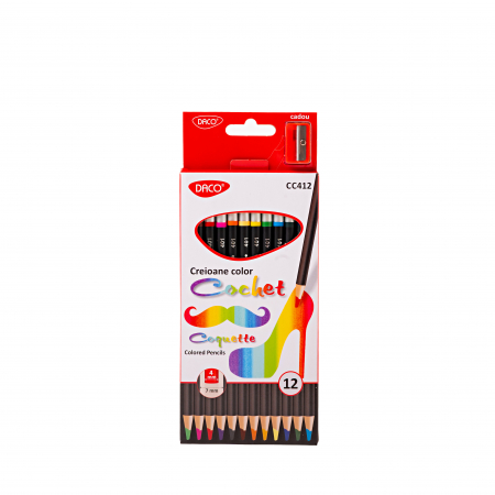 Creioane colorate lemn - CREION COLOR 12 COCHET DACO CC412
