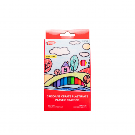 Creioane colorate - CREION COLOR 12 PLASTIFIAT+ASCUTITOARE DACO CC712