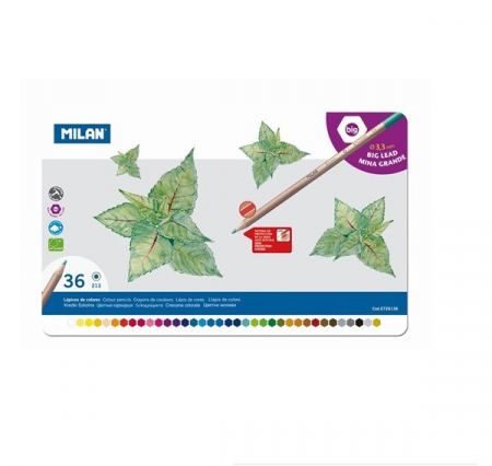 Creioane colorate lemn - CREION COLOR 36 CUTIE METALICA MILAN 0726136