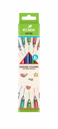 Creioane colorate lemn - CREION COLOR 6 ECADA 44106