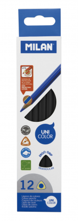 RECHIZITE - CREION COLOR UNICOLOR SET 12  MILAN NEGRU 0722318012